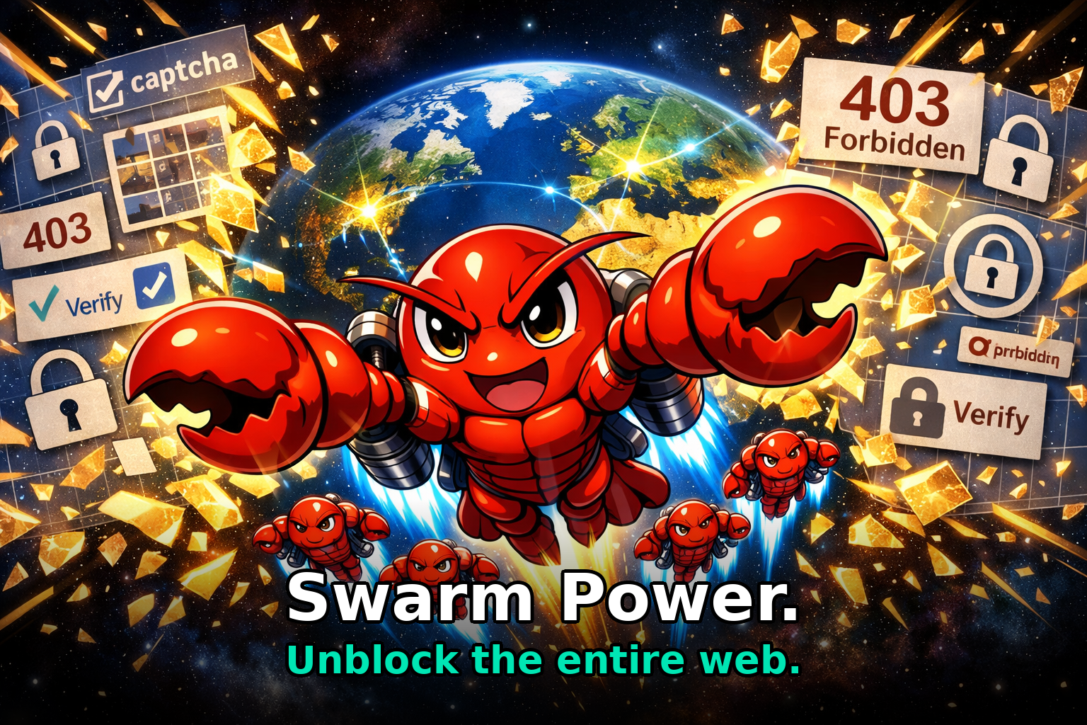 Swarm Power. Unblock the entire web.