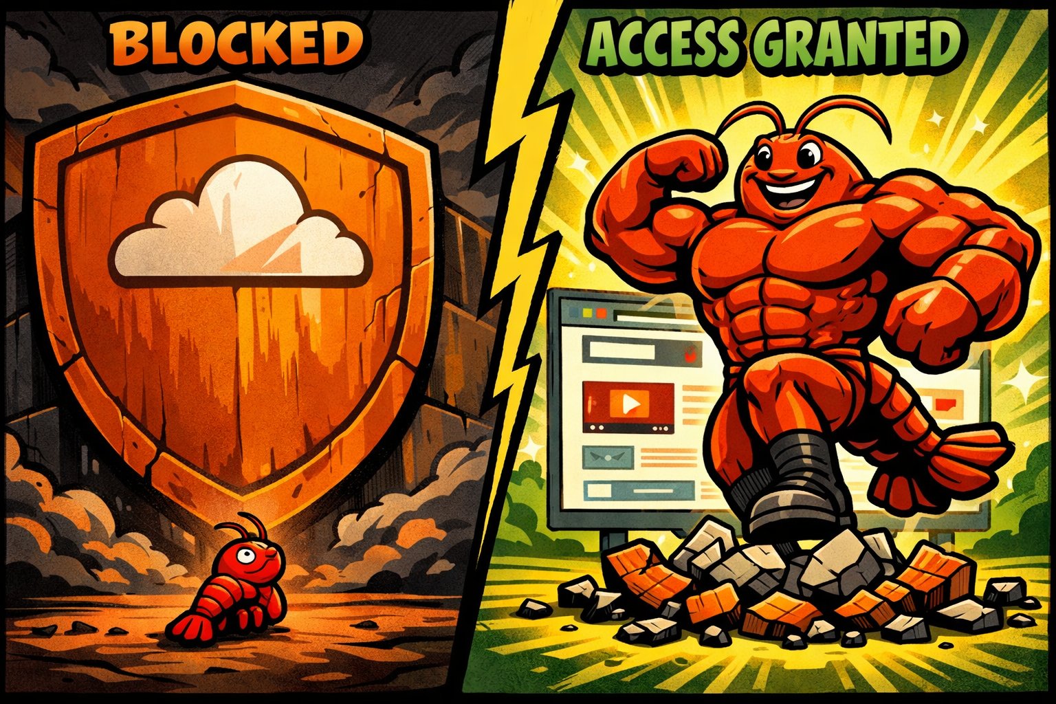 Blocked vs Access Granted, UpRock swarm bypasses the cage